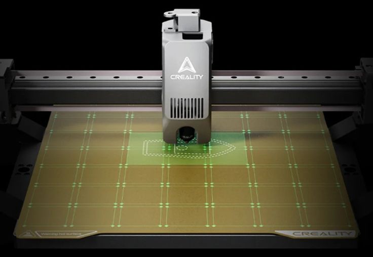 Система розумного автовирівнювання, що зондує лише певну область друкарського столу, де буде модель.